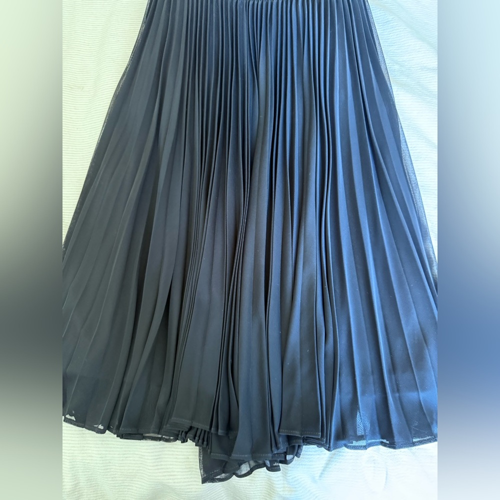 BCBGMaxAzria Black Midi A-Line Skirt
